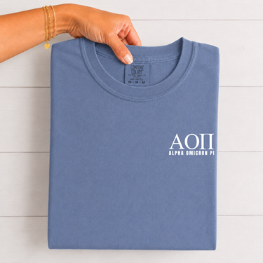 Alpha Omicron Pi White Letters T-Shirt