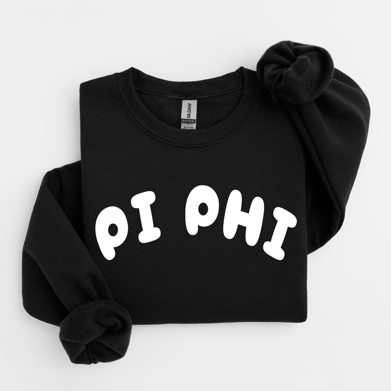 Pi Beta Phi White Bubble Letters Sweater