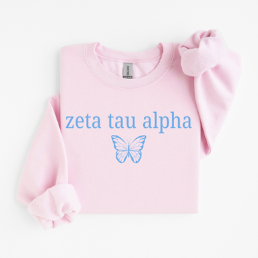 Zeta Tau Alpha Blue Butterfly Sweater