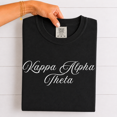 Kappa Alpha Theta White Script T-Shirt
