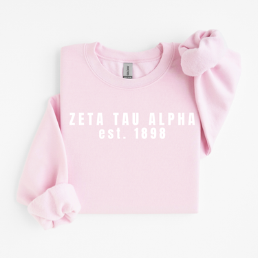 Zeta Tau Alpha White Collegiate Sweater