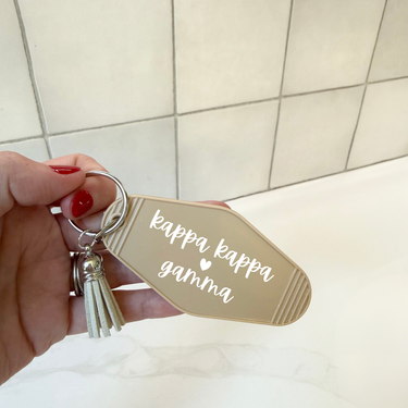 Kappa Kappa Gamma Heart Keychain with Tassel