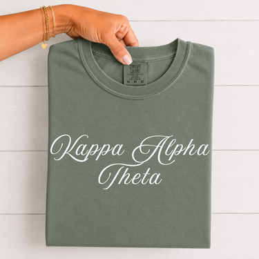 Kappa Alpha Theta White Script T-Shirt