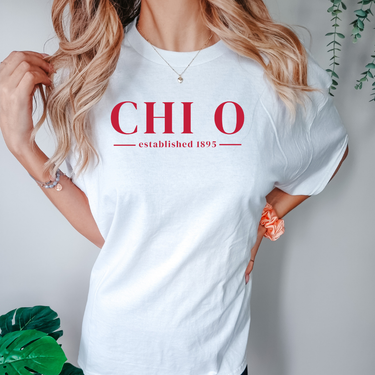 Chi O Cardinal Letters T-Shirt
