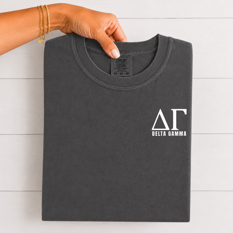 Delta Gamma White Letters T-Shirt
