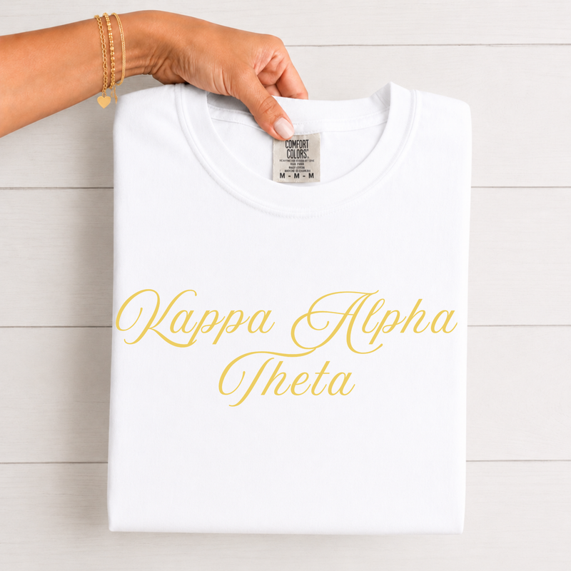 Kappa Alpha Theta Gold Script T-Shirt