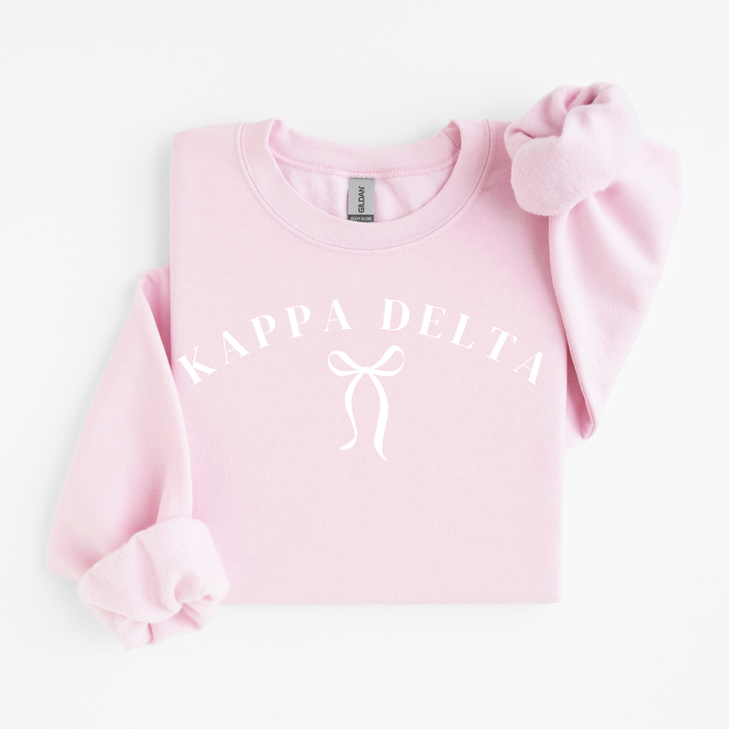 Kappa Delta White Ribbon Sweater