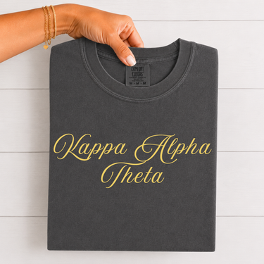 Kappa Alpha Theta Gold Script T-Shirt