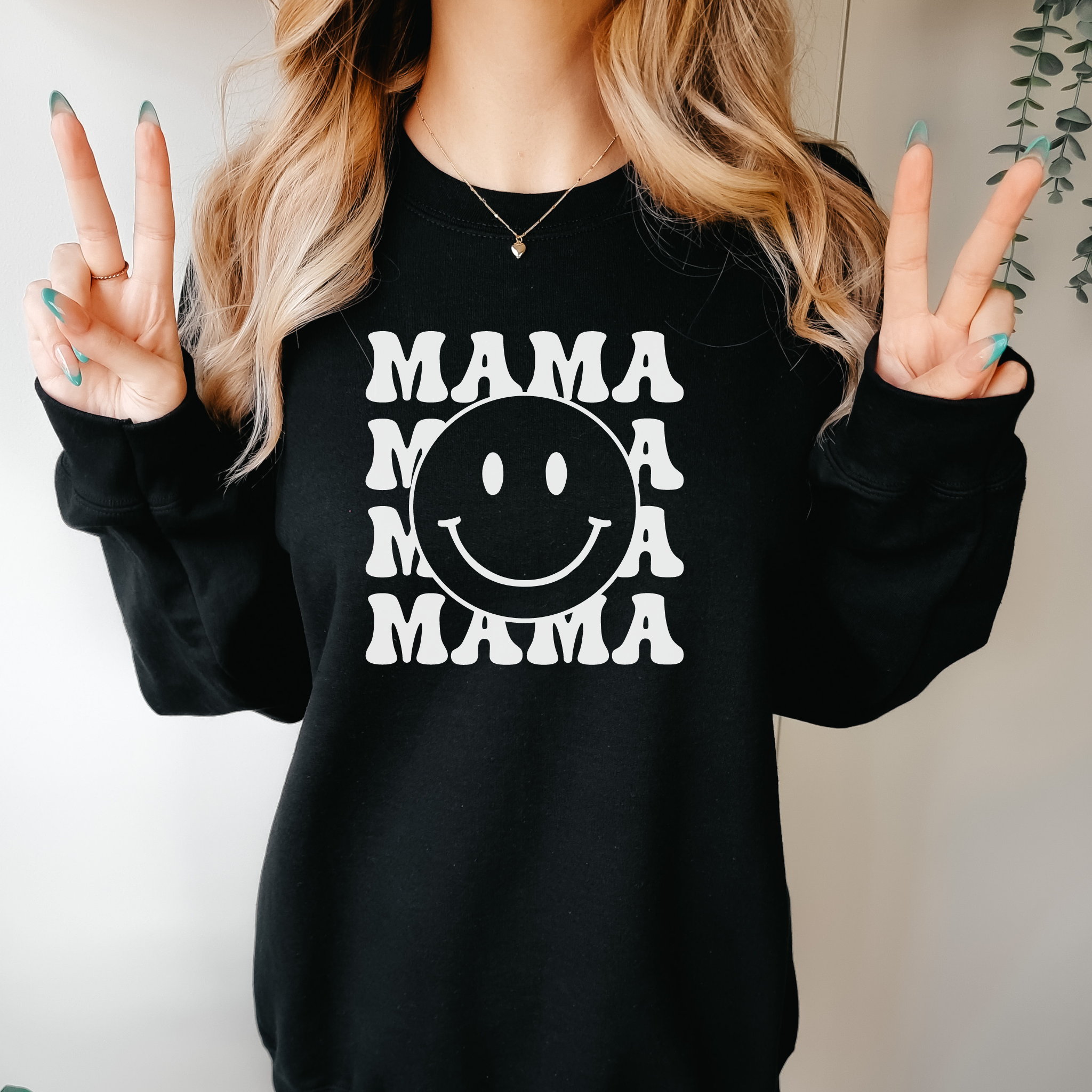 Mama Smiley Face Sweater