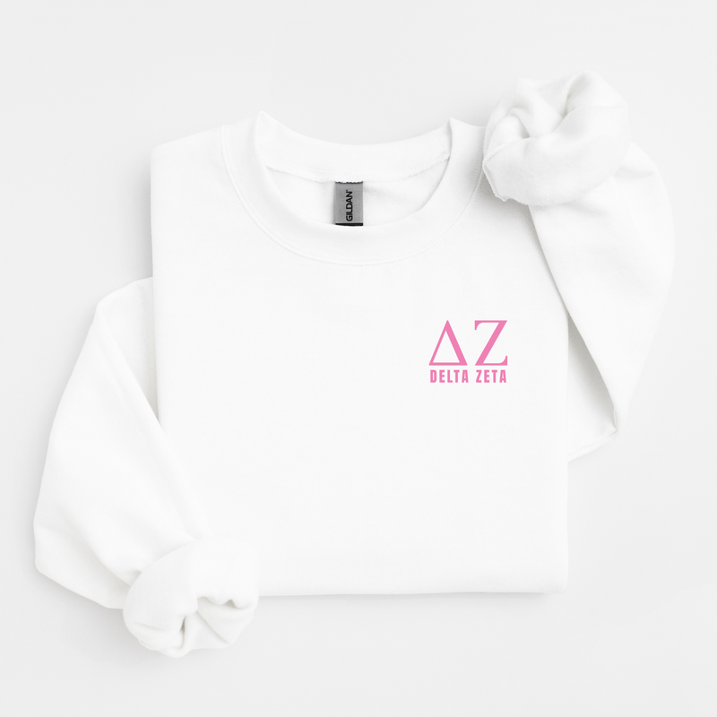 DZ Delta Zeta Pink Letters Sweater