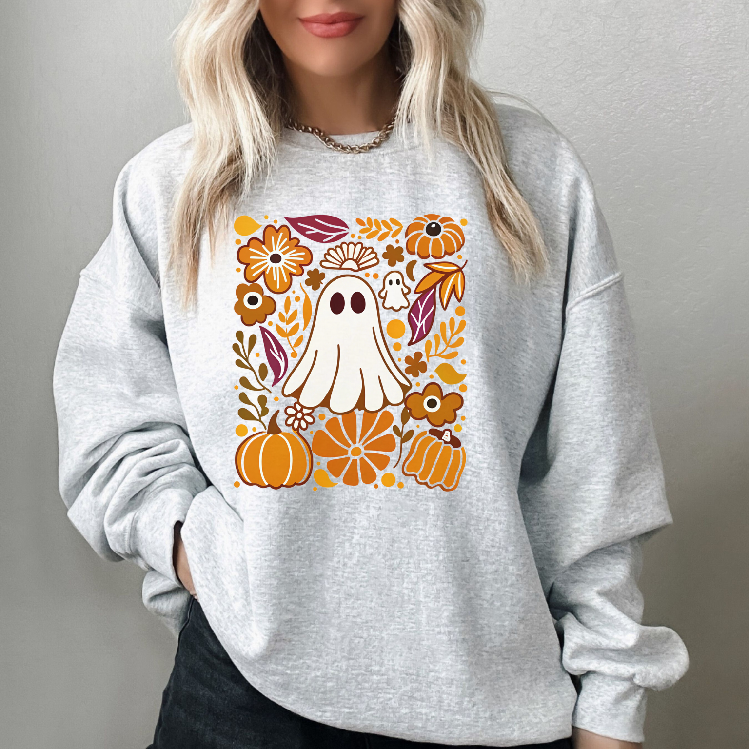 Boho Halloween Ghost Sweater