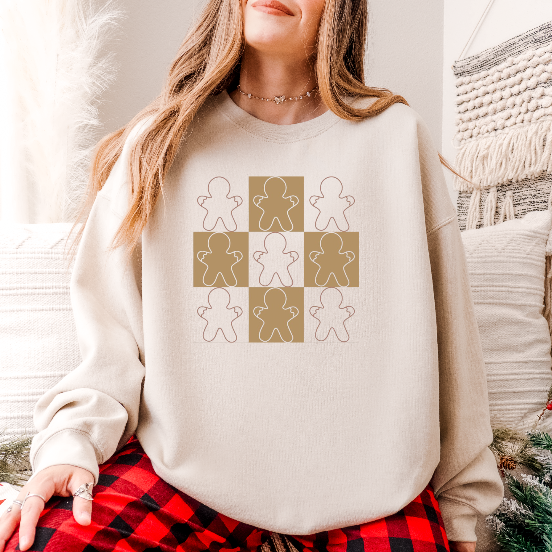 Checkered Gingerbread Sweater