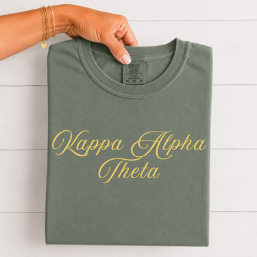 Kappa Alpha Theta Gold Script T-Shirt