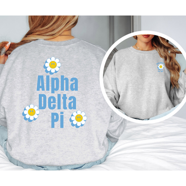 Alpha Delta Pi Smiley Face Daisy Sweater
