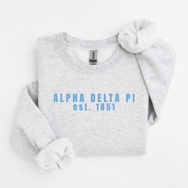 Alpha Delta Pi 1851 Blue Letters Sweater
