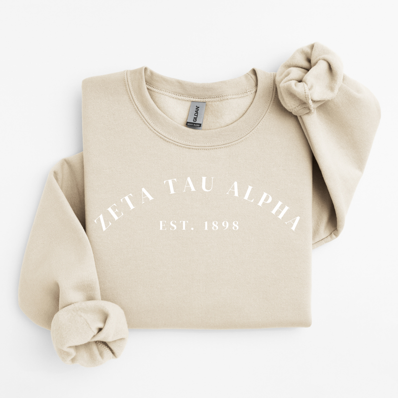 Zeta Tau Alpha White Established Sweater