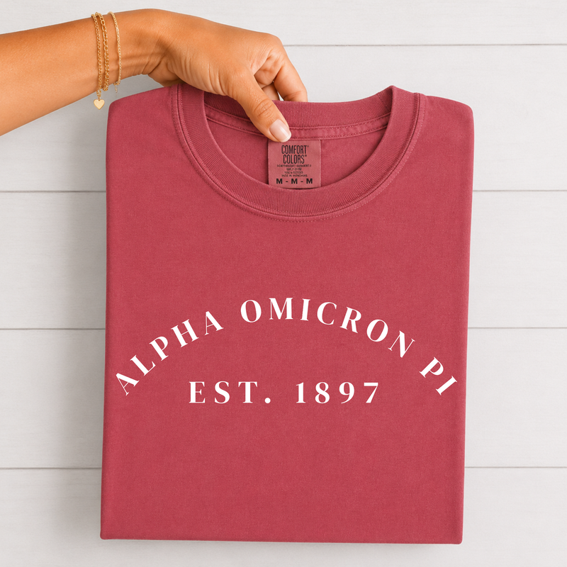 Alpha Omicron Pi White Established T-Shirt