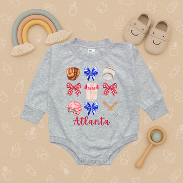 Coquette Atlanta Baseball Bubble Romper