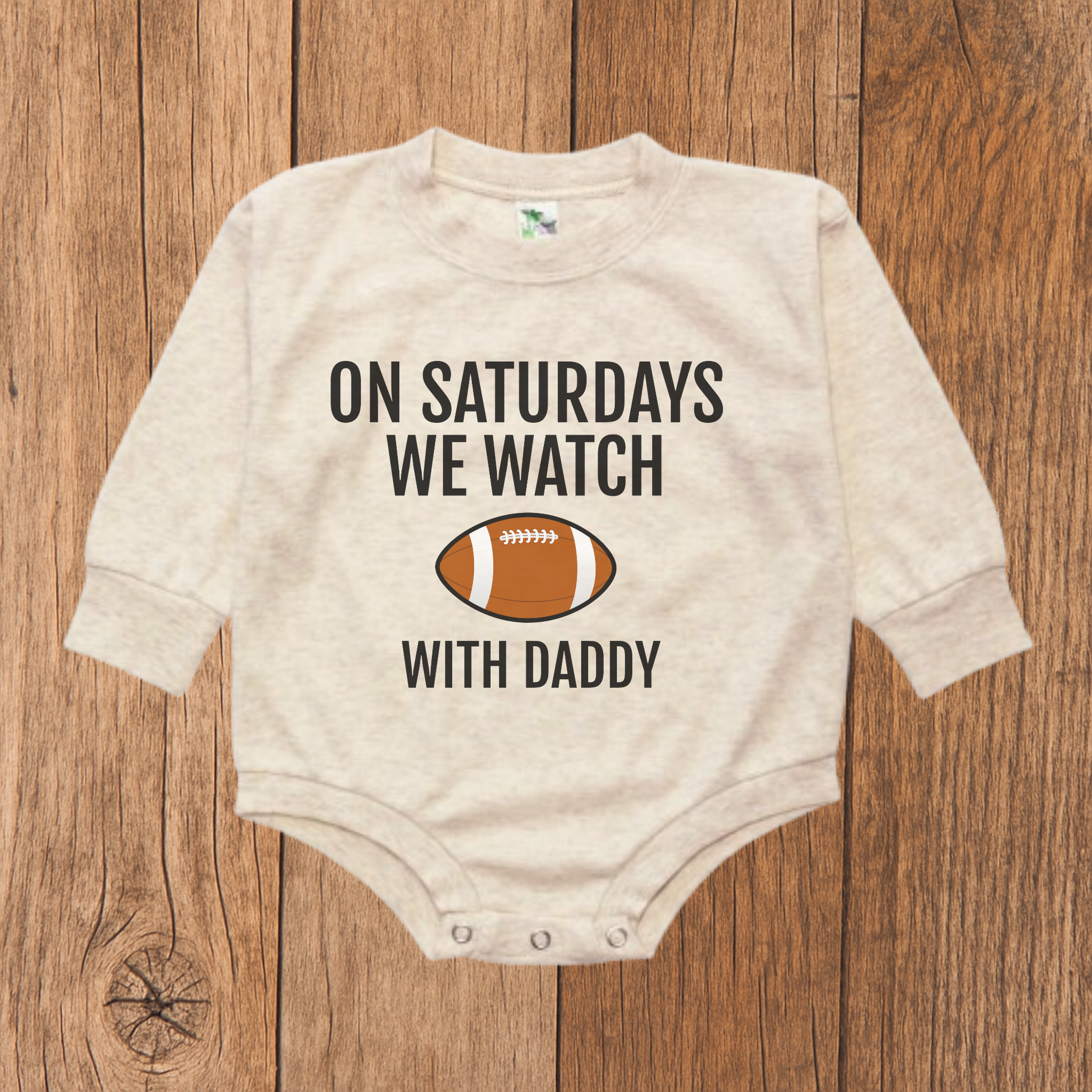 On Saturdays We Watch Football with Daddy Bubble Romper