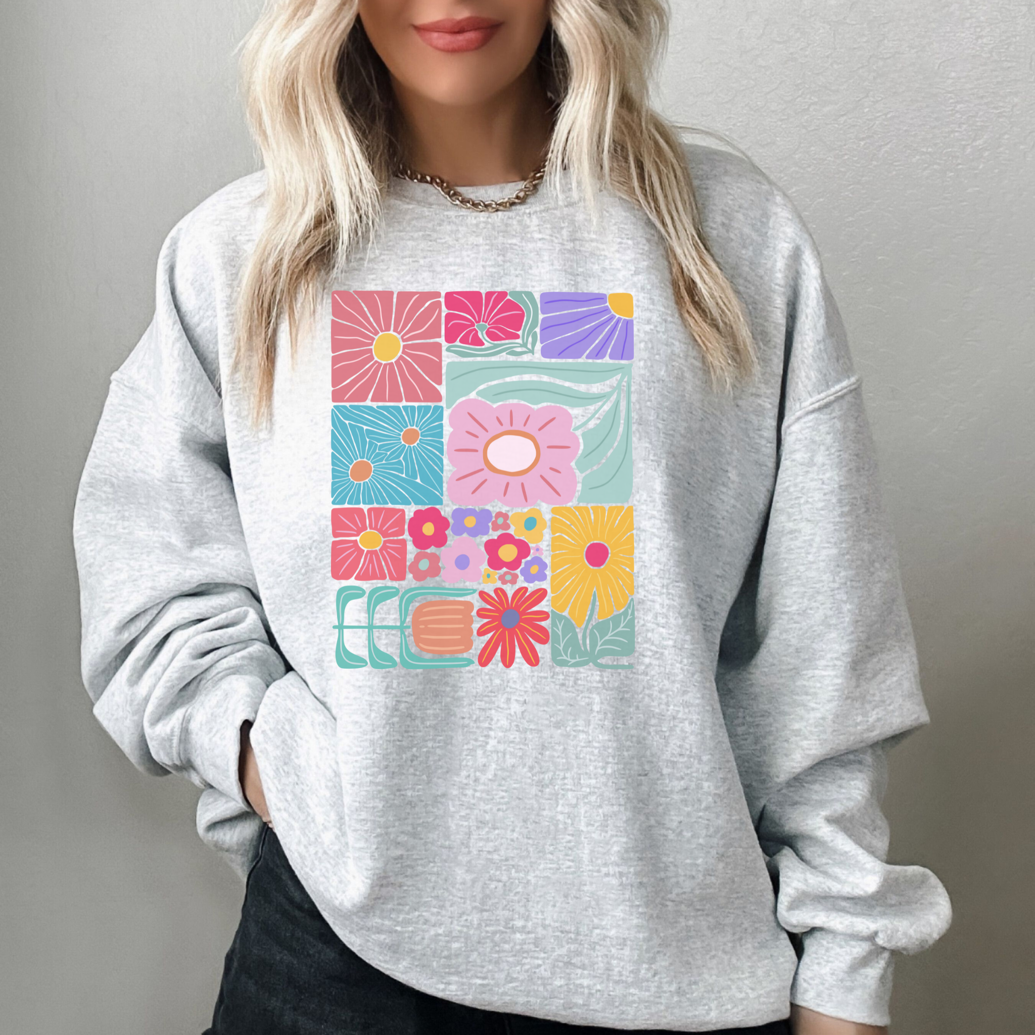 Boho Flower Sweater