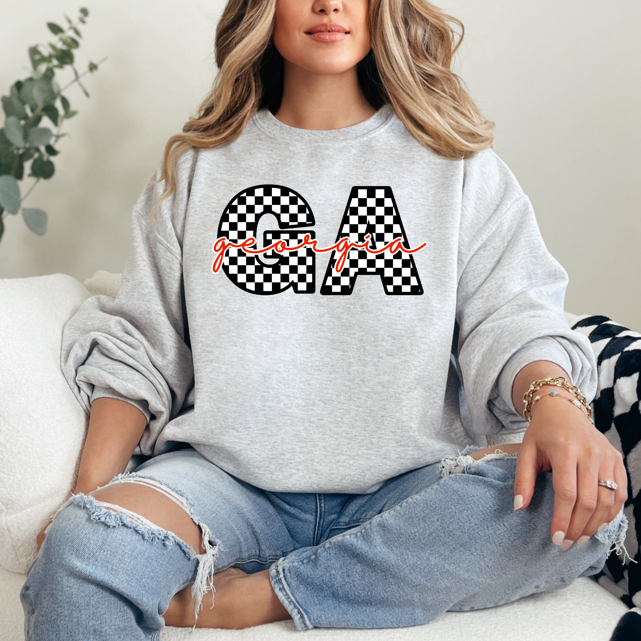 Checkered Georgia Football Sweater