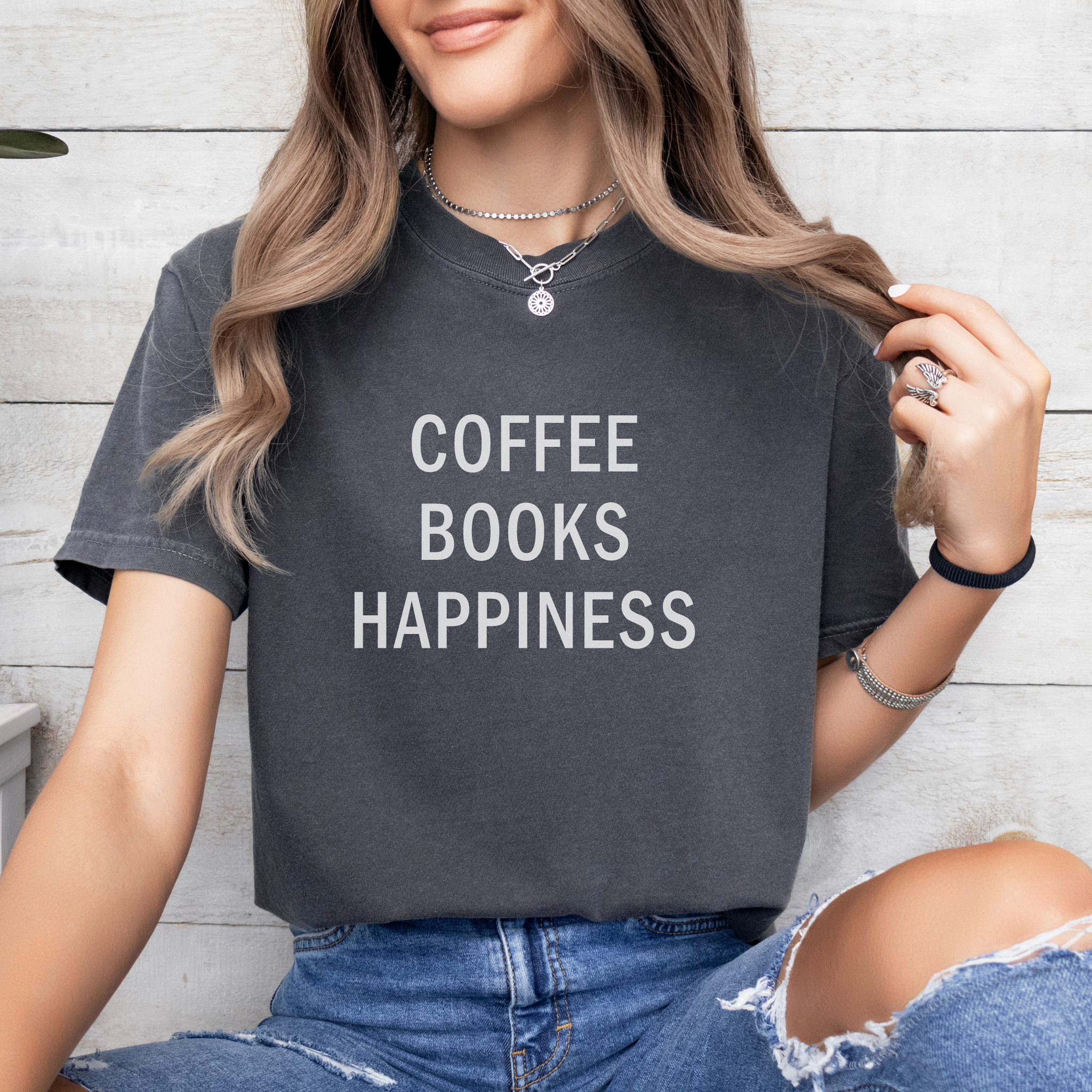 Coffee Books Happiness T-Shirt