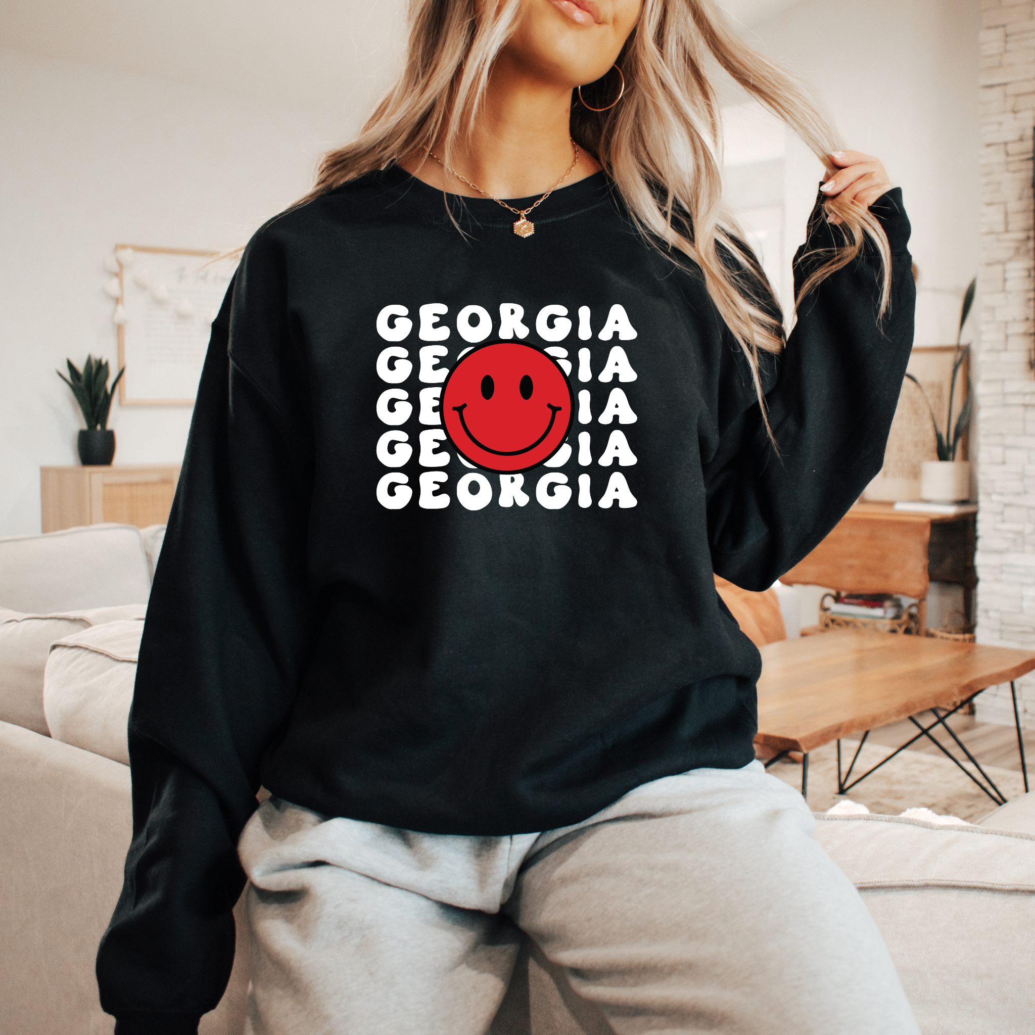 Georgia Smiley Face Sweater