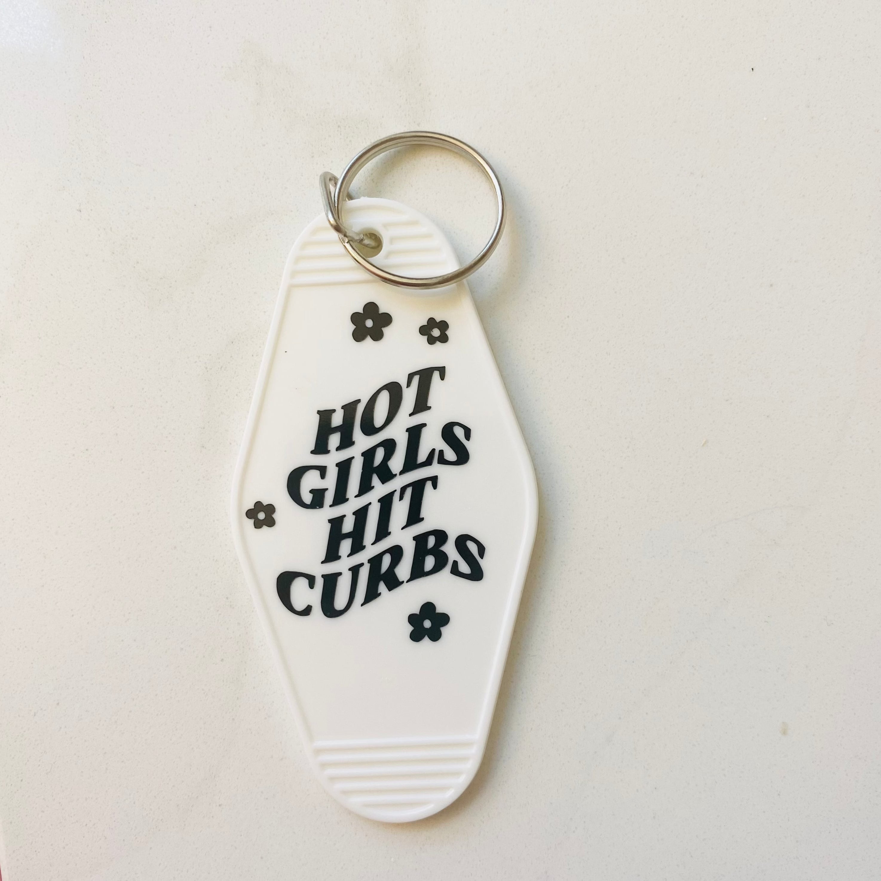 Hot Girls Hit Curbs Motel Keychain