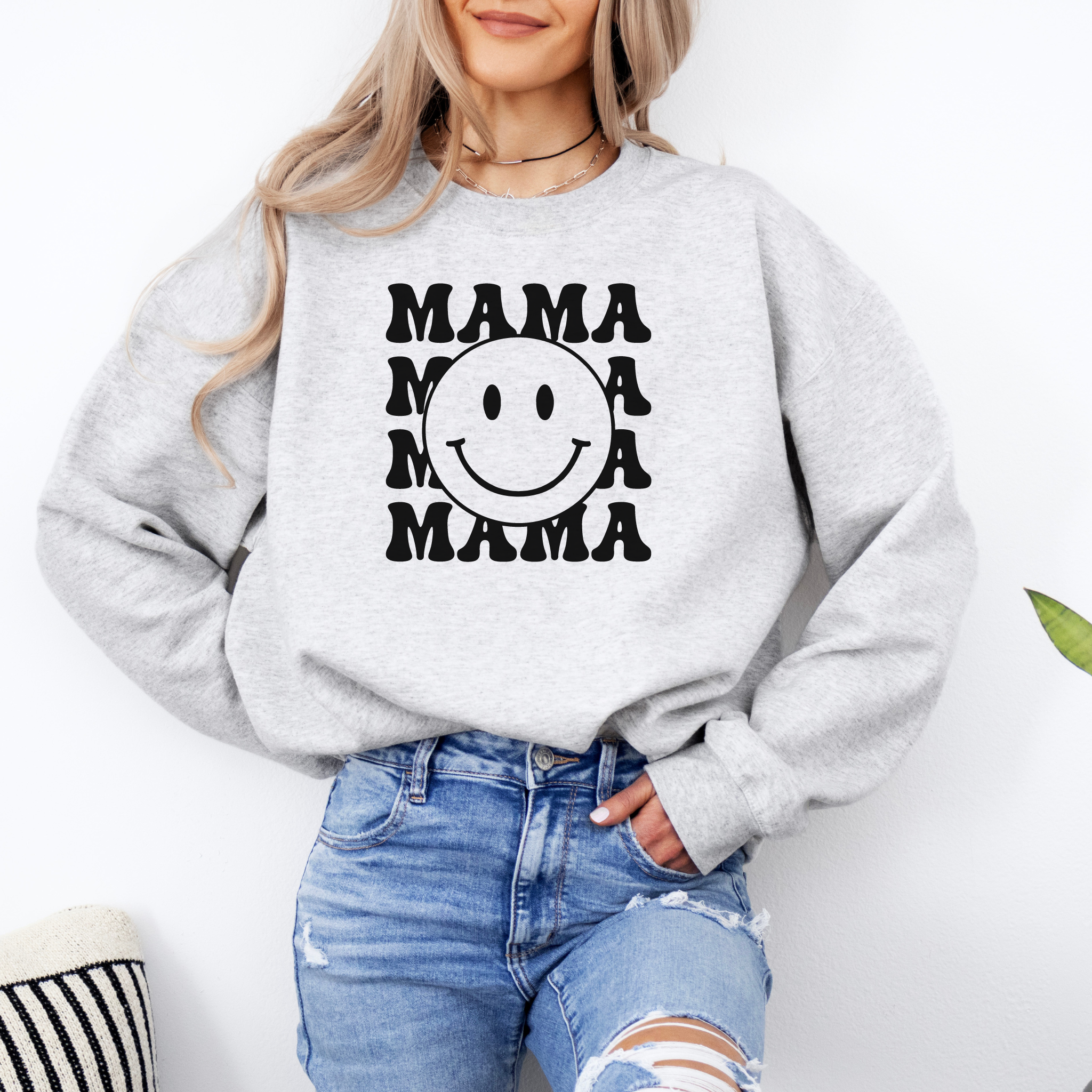 Mama Smiley Face Sweater