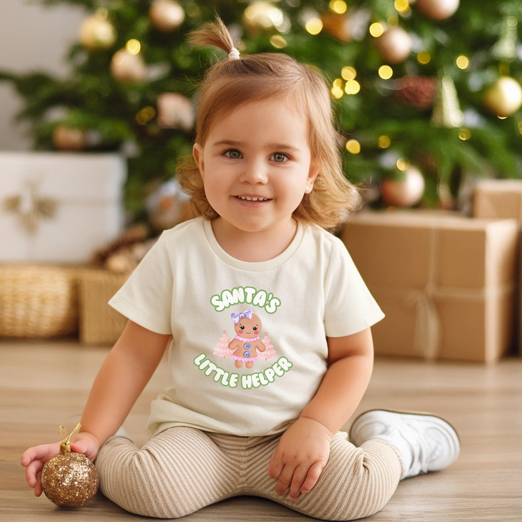 Santa's Little Helper Gingerbread Toddler T-Shirt