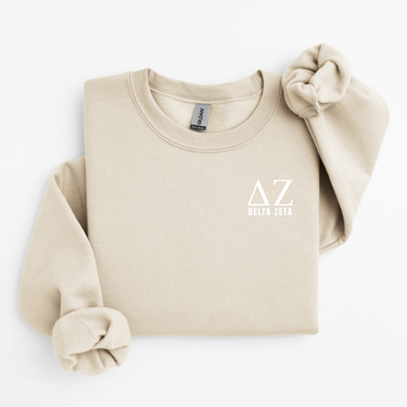 DZ Delta Zeta White Letters Sweater